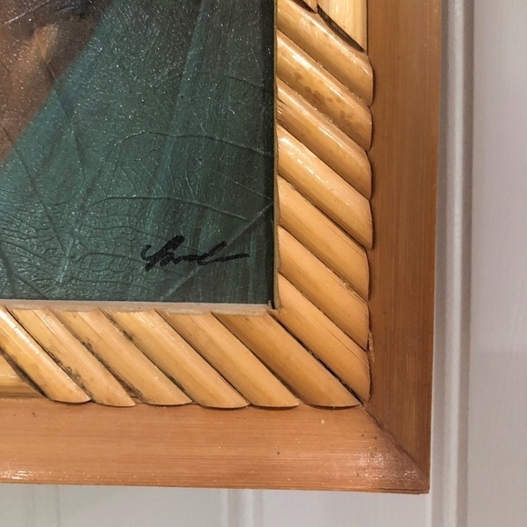 VINTAGE 1960s Tobacco Leaf Oil Painting, Framed and Signed - Picture 11 of 11